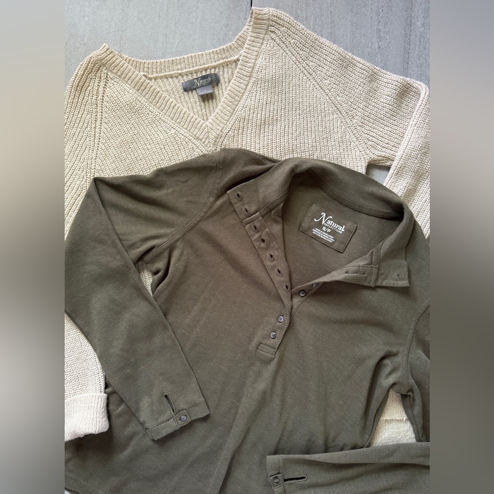 Natural Reflections Olive, Cream & Burgundy Sweater Bundle